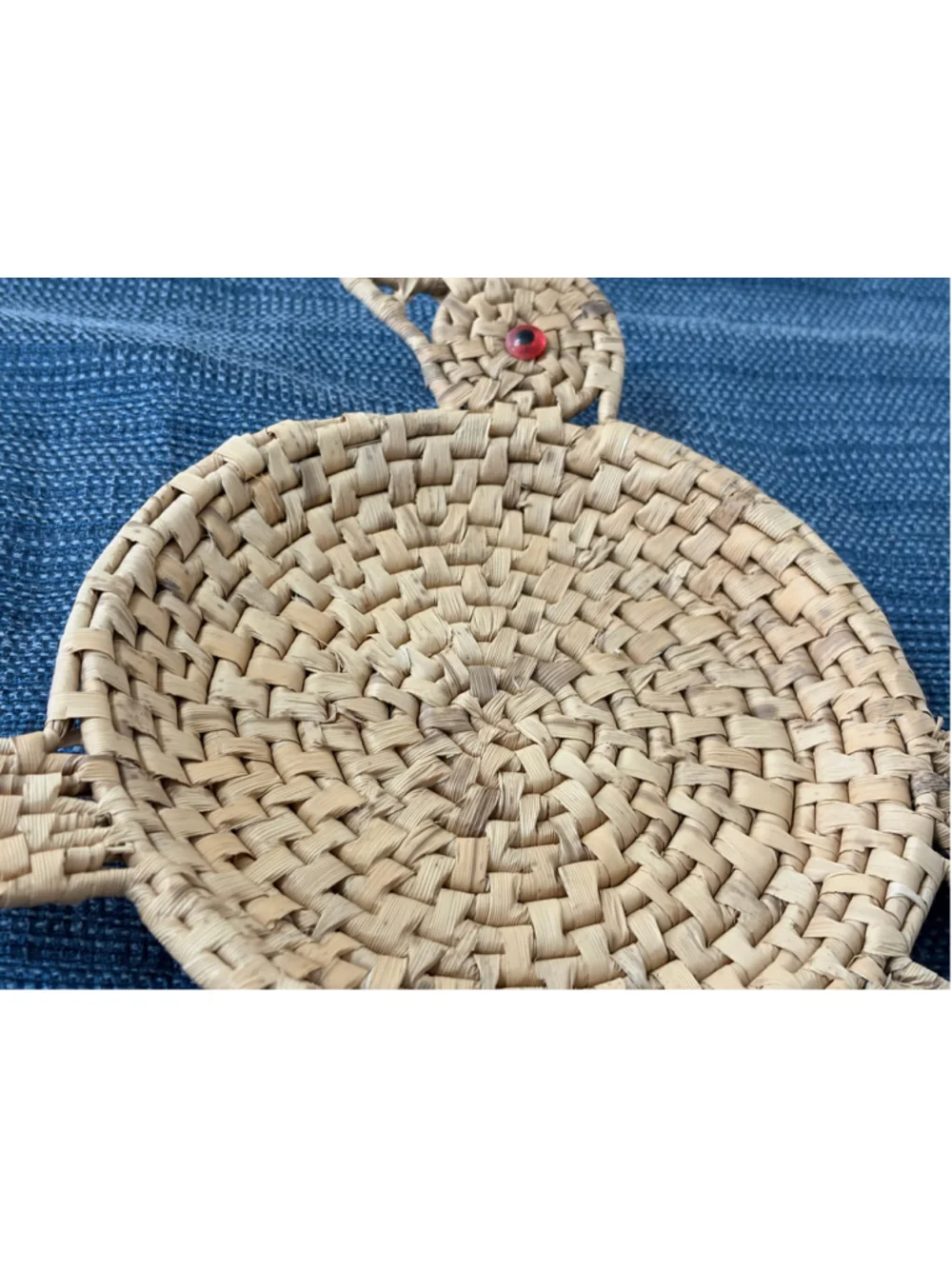 Vintage Wicker Raffia Chicken Decor hanging Wall Art